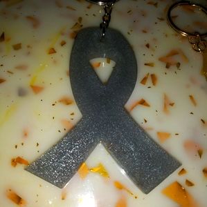 Brain cancer awareness keychains